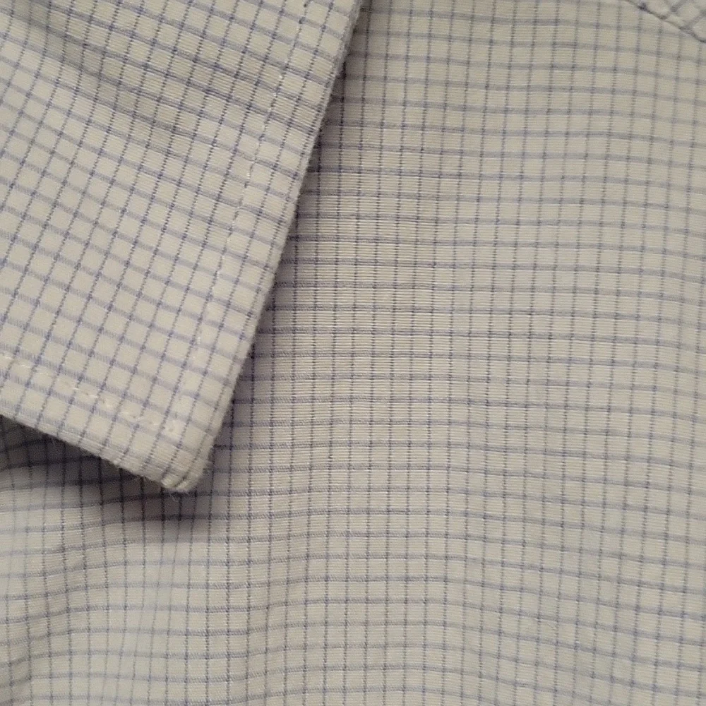 Banana Republic Slim Fit Blue And White Mini-check Dress Shirt